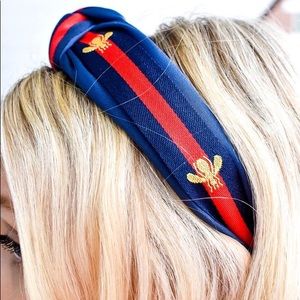 Navy Bee Headband